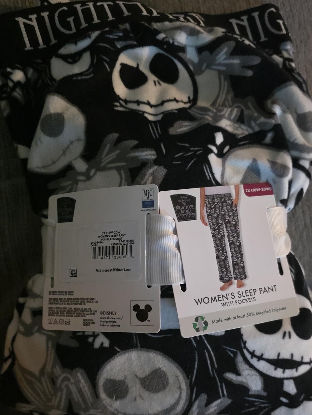Disney Black & White The Nightmare Before Christmas Women's Sleep Pants